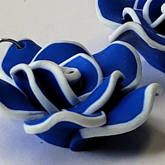 Blue Flower Earrings - Picture 3 of 4